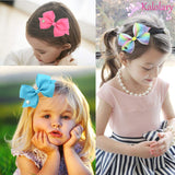 12Pcs/Set Kalolary Hair Bows Alligator Clips for Girls Gift, 5 Inches Unicorn Grosgrain Ribbon Hair Barrettes Accessories, Ideal Gift for Toddler Girls' Birthday Valentine's Day