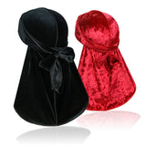 2 Pcs Wave Durags (Velvet Durag and Crushed Velvet Durag) – Premium Soft Headwraps with Extra Long Tail Perfect for 360 Waves