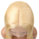 613 Blonde Lace Front Wig Human Hair Pre Plucked T-Part Body Wave Lace Front Wigs with Baby Brazilian Blonde Human Hair Wigs for Black Women 150% Density