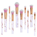 Marble Pattern Makeup Brushes Professional 10 Pieces Pattern Makeup Brush Set Foundation Blush Powder Eye Shadow Blending Brushes Cosmetic Brush Kit by C.RAVE