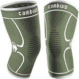 CAMBIVO 2 Pack Knee Brace, Knee Compression Sleeve Support for Men and Women