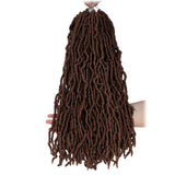 New soft locs 18 inch 6 Packs Goddess Faux Locs Curly Wavy Crochet Synthetic Braiding Hair Extensions (18 inch, 30#)