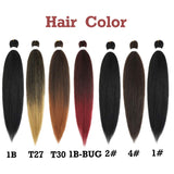 28Inch 8Packs 3X Pre-stretched Braiding Hair Long Jumbo Braids Hair Kanekalon Synthetic Braiding Hair Easy Braids Hot Water Setting Yaki Texture Braiding Hair Extension(1B-BUG)