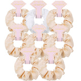 8pcs Satin Bridesmaid Proposal Gifts Hair Ties Hair Scrunchies Bachelorette Party Favors Satin Bridesmaid Gift for Wedding Parties (white & champagne)