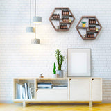 LIANTRAL Essential Oil Storage, Wall Mounted Floating Honeycomb Display Shelves Rack for Essential Oils & Nail Polish, 2 Packs