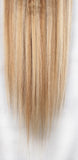 FIRSTLIKE 160g 22" Ash Brown Mix Bleach Blonde Women's 100% Clip In Remy Human Hair Extensions Unprocessed Thick Double Weft Full Head Soft Long Straight 8 Pieces 18 Clips