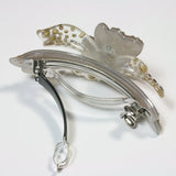 Beautiful Grey and Clear Austrian Crystal Hair Clip Barrette