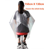 150 Pcs 59" X 51" Disposable Capes Hair Salon, Plastic Waterproof Hair Dye Cutting Coloring Apron Shawl Transparent Barber Shampoo Cape Hairdressing Cape Barber Tools - 0.69oz/Pc