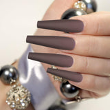 400 Pieces 4 Boxes Matte Extra Long Ballerina Press on Nails Coffin False Nails Solid Color Full Cover Fake Nails Artificial False Nails for Women Girls Nail Decorations (Bright Color)