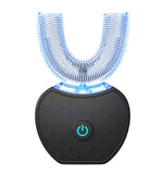 Automatic Toothbrush,360° Sonic Teeth Whitening, Electric Toothbrush Teeth Whitening Kit with LED Light,Black