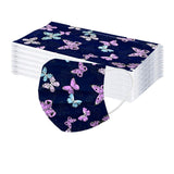 50PC 3 Ply Non-woven Disposable Face_Mask for Kids with Cortoon Pattern Breathable and Anti-haze Dust Bandanas for Children with Elastic Earloop Outdoors, Butterfly I
