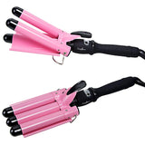 3 Barrel Curling Irons Hair Curling Wands Hair Waver, 1 inch Hair Waving Curler Hair Styling Irons Hair Crimper Deep Waver for Curler Temperature Adjustable with LCD