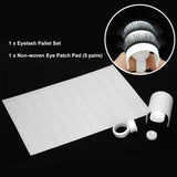 18 in 1 Eyelash Extension Kit, mcwdoit C Curl Eyelash False Lashes Strip Graft Glue Tweezers Kit Lint-free Eyelashes Under Patch Pad Eyelash Brush Cotton Swabs Cup Rings Bag Set