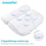 AmazeFan Bath Pillow, Bathtub Spa Pillow with 4D Air Mesh Technology and 7 Suction Cups, Helps Support Head, Back, Shoulder and Neck, Fits All Bathtub, Hot Tub and Home Spa