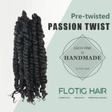 Flotig Pre-twisted Passion Twist Hair for Crochet 10 Inch 8Packs Dark Brown Pre-looped Passion Twists Crochet Hair Extension Pretwisted Synthetic Crochet Braids (10 Inch 8Packs, 2#)