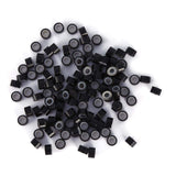 2000pcs Silicone Micro Link Tubes Rings 3.5mm Beads Lined Hair Connector For Human Feather Hair Extension Tip (Black)
