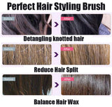 2 Pcs Boar Bristle Hair Brush Curved Vented Detangling Brush for Women and Men, Quick Blow Drying Brush Anti-frizz Styling Hair Brush for Long, Thick, Curly, Straight, Thin Hair, Wet or Dry Use