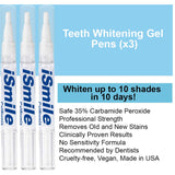 iSmile Teeth Whitening Kit with LED Light, No Sensitivity, Professional RED & Blue Technology, 35% Carbamide Peroxide Pens & Desensitizing Gel Pen, Sensitive Direct Tooth Whitener at Home