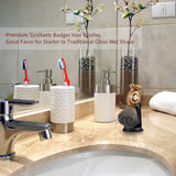 Faux Badger Shaving Brush Set with Black Holder Stand Travel Case Tube Anbbas 3IN1 Unique Wooden Handle Foam Brush Shaving Kit for Men Wet Shave