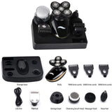Rechargeable Electric Rotary Razor Bald Head Shavers for Men, 5 in 1 Multifunctional Dry and Wet Grooming Kit with Beard Trimmer Hair Clippers Nose Hair Trimmer Facial Cleansing Brush