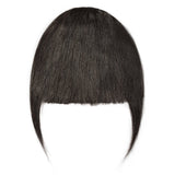 Clip in Bangs 100% Human Hair with Temples Thick Blunt Cut Clip on Human Hair Fringe for Women #1B Natural Black