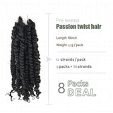 Flotig Pre-twisted Passion Twist Hair for Crochet 10 Inch 8Packs Dark Brown Pre-looped Passion Twists Crochet Hair Extension Pretwisted Synthetic Crochet Braids (10 Inch 8Packs, 2#)