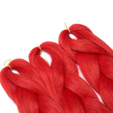 24 Inch Jumbo Braids Hair Extensions High Temperature Synthetic Hair African Rainbow Box Braiding Hair for Senegal Twist 100g/pack Red 3 Packs