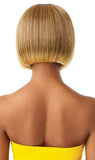 Outre THE DAILY WIG Beautiful Quick & Easy Natural Hand-tied Lace Part, Heat Friendly Premium Synthetic Short Straight Bob Blunt Cut Pre-Attached Elastic Band - DIXIE (DSREGPL)