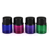 ELFENSTALL 50PCS 1ml 1/4 Dram Small Bottles Multicolor (Blue,Green,Pink,Purple) Essential Oil Glass Bottle Empty Lotion Perfume Sample Vials 2PCS Transfer Dropper