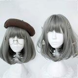 16 inch hair Gals Japan Harajuku Daily Hair Sweet Lolita Grey Wig Christmas Anime Cosplay Party Costume Super Natural Club Full Wigs