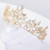 Drecode Bridal Crowns and Tiras Gold Rhinestones Dragonfly Crown Crystal Bride Hair Accessories for Women and Girls