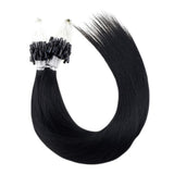 12 Inch Micro Ring Hair Extensions Human Hair Hetto 50Strands #1 Jet Black Remy Micro Beads Link Beads Hair Extension