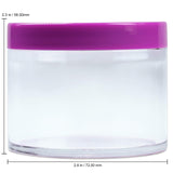 Beauticom 4 oz. (120g /120ML) (Quantity: 6 Packs) Thick Wall Round Leak Proof Clear Acrylic Jars with PURPLE Lids for Beauty, Cream, Cosmetics, Salves, Scrubs