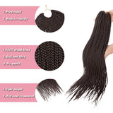 Box Braids Crochet Hair Extensions Pre Braided Box Braid Synthetic Pre Looped Crochet Braids Dreadlocks Ombre Jumpo Braiding Hair For Women 24 inch 24 Strands/Pack 3 Packs/Lot 255g #4