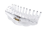 Zhooch Hair Claw Clip – Hero Jumbo 5.5". Big Alligator. Wavy Rim, Interlocking teeth, Jumbo Large Clip, Premium quality, Painted Extra Strong Hold Spring, for Thick Hair. (Invisible Clear)