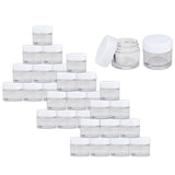 Beauticom High-Graded Quality 7 Grams/7 ML (Quantity: 48 Packs) Thick Wall Crystal Clear Plastic LEAK-PROOF Jars Container with White Lids for Cosmetic, Lip Balm, Lip Gloss, Creams, Lotions, Liquids