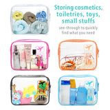 Clear Makeup Bag with Zipper, Packism 5 Pack Beauty Clear Cosmetic Bag TSA Approved Toiletry Bag, Travel Clear Toiletry Bag, Quart Size Bag Carry on Airport Airline Compliant Bag, Black