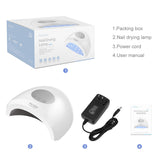 Frcolor 48W LED UV Nail Lamp for Gel Polish with 5 Timer Setting, Nail Dryer Lamp Gel Manicure Light for Home and Salon,White