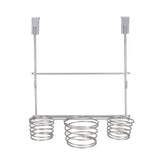 Home Basics 4 Compartment Over the Cabinet Hair Care and Styling Tool Multi-Purpose Bath Accessory Rust-Resistant Steel Storage Organizer, Chrome