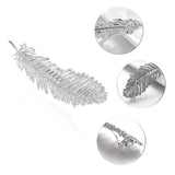 Crystal Zircons Hair Clips Clear Bridal Hair Barrettes Sparkling Simple Feather Design – Wedding Birthday Valentines Day Gifts Head Wear Hairpins for Women and Girls