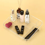 SUNFICON Makeup Organizer Cosmetic Storage Box Holder with Dust Free Cover and Crystal Clear Makeup Storage Tray Holder