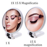 15x Magnifying Handheld Mirror ,Travel Folding Hand Held Mirror,Double Sided Pedestal Makeup Mirror with 1/15x Magnification