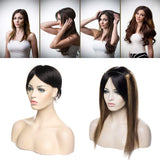 Hidden Invisible Crown Human Hair Extension Highlight One Piece Secret Miracle Wire in Hairpieces Highlight Remy Hair Translucent Fish Line Headband 60g 16'' #4P27 Medium Brown mix Dark Blonde