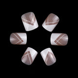 ArtPlus 24pcs x 4 (4-Pack) Elegant Touch French Manicure False Nails with Glue Full Cover Medium Length 4 Boxes in 1 Premium Pack Fake Nails Art