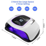 UV LED Nail Lamp, 108W UV LED Nail Dryer for Gel Polish with Large Space for 2 Hands, 4 Timer Setting, Automatic Sensor Salon Curing Lamp for Professional Fingernail and Toenail Art