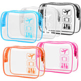 Clear Makeup Bag with Zipper, Packism 5 Pack Beauty Clear Cosmetic Bag TSA Approved Toiletry Bag, Travel Clear Toiletry Bag, Quart Size Bag Carry on Airport Airline Compliant Bag, Black