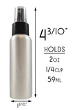 2-Ounce Aluminum Fine Mist Spray Bottles (6-Pack); Mini Metal Atomizer Bottles, 2.75oz Travel / Purse / Sample Size