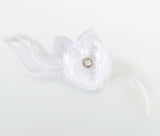 Lillian Rose Vintage Lace White Feather Hair Clip Accessories