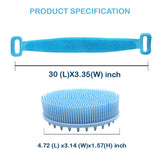 IRONLAND Silicone Bath Back Scrubber &Body Brush 2Pcs Silicone Back Scrubber for Shower 30 INCH Exfoliating Body Bath Brush Grey