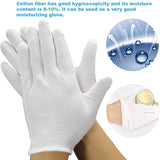 VSILE 12 Pairs Moisturizing Gloves,White Cotton Gloves,Spa Gloves Inspection Gloves, Make-up Moisturizing Hands, Jewelry, Silver Photo Inspection